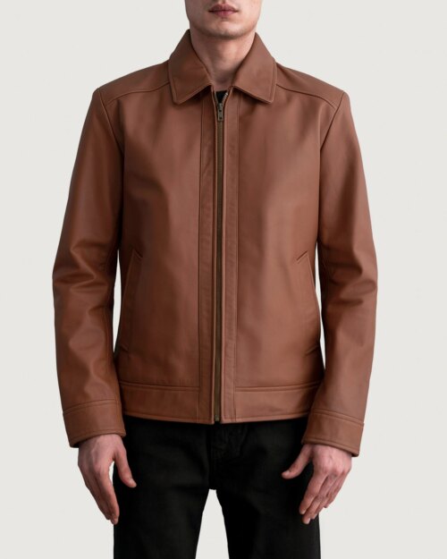 Flare Matte Brown Leather Jacket